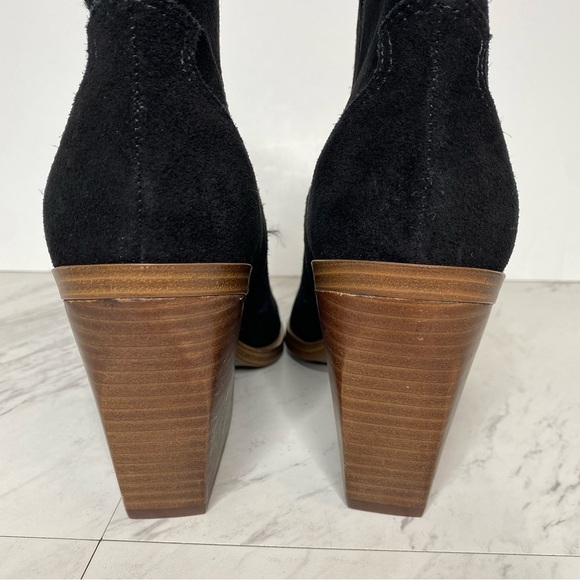 New! Vince Camuto Gredile Black Suede Pointy Toe Bootie 12M - Picture 4 of 14